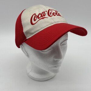 Coca Cola Strapback Cap Trucker Hat Adjustable Embroidered Mesh Company Issued